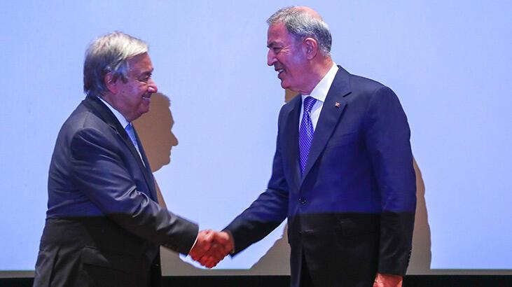 İstanbul'da önemli görüşme! Bakan Akar ve Guterres'ten peş peşe açıklamalar